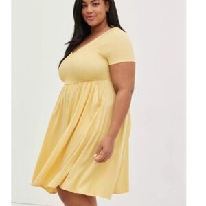 Torrid Mini Challis Smocked Skater Dress